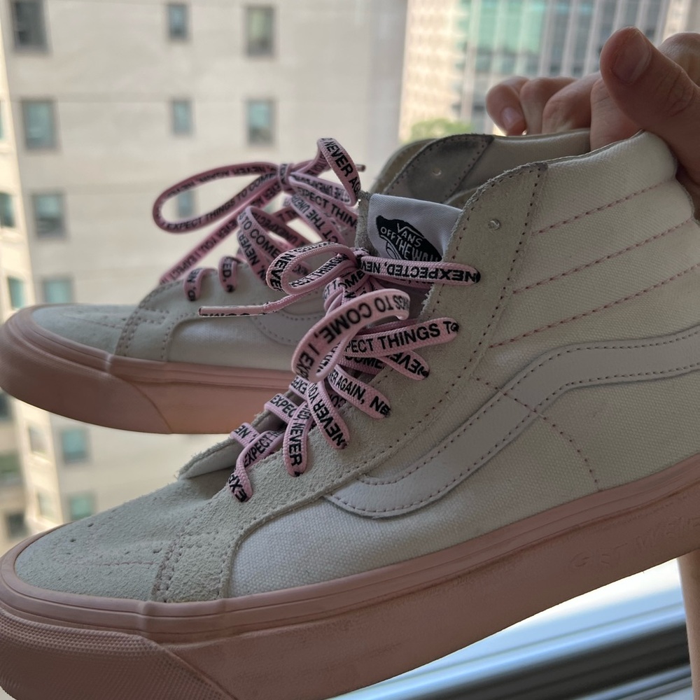 Anti social social club Original vans men’s size 7 pink and white